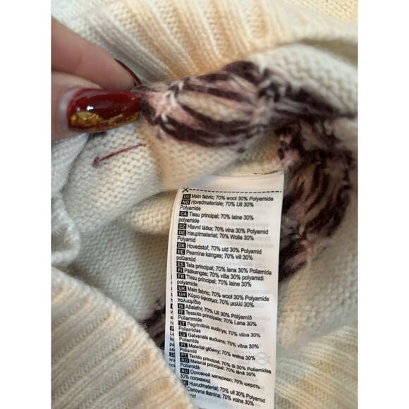 Kari Traa Wool Blend Nordic Sweater Women’s Small Cream Fair Isle - Picture 4 of 8